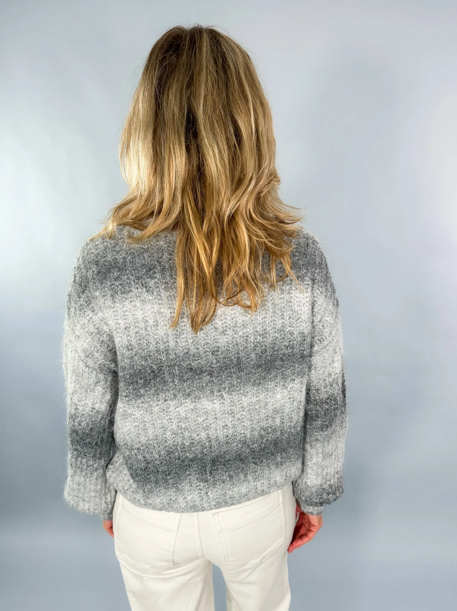Boston Grey Stripe Sweater