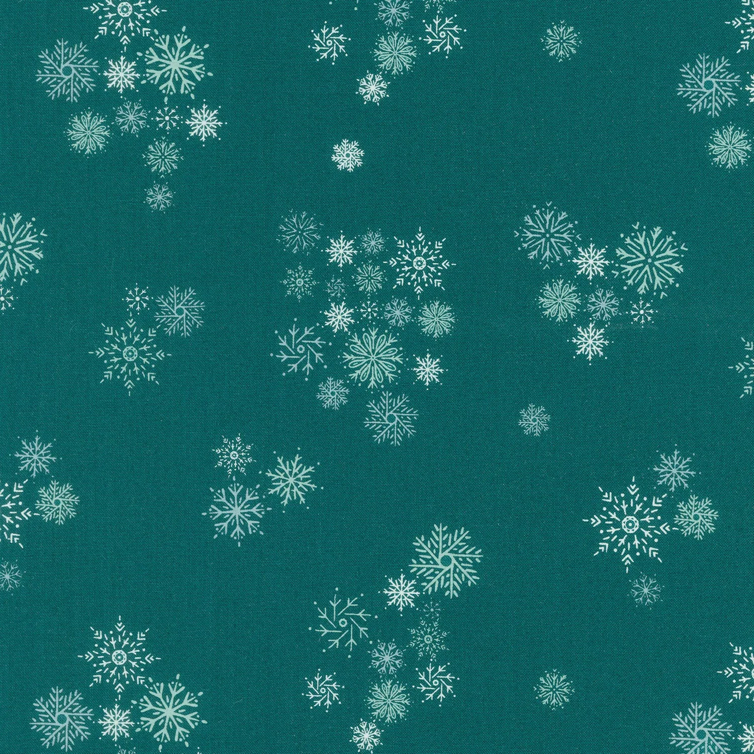 Cozy Wonderland - Snowflake Fall Teal Yardage