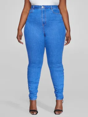 Fashion To Figure - Ultra High Rise Skinny Jeans with Ruching Detail