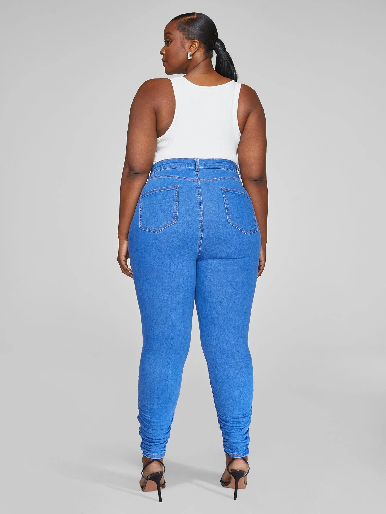Fashion To Figure - Ultra High Rise Skinny Jeans with Ruching Detail