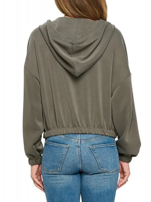 Half Zip Scuba Hoodie - Olive
