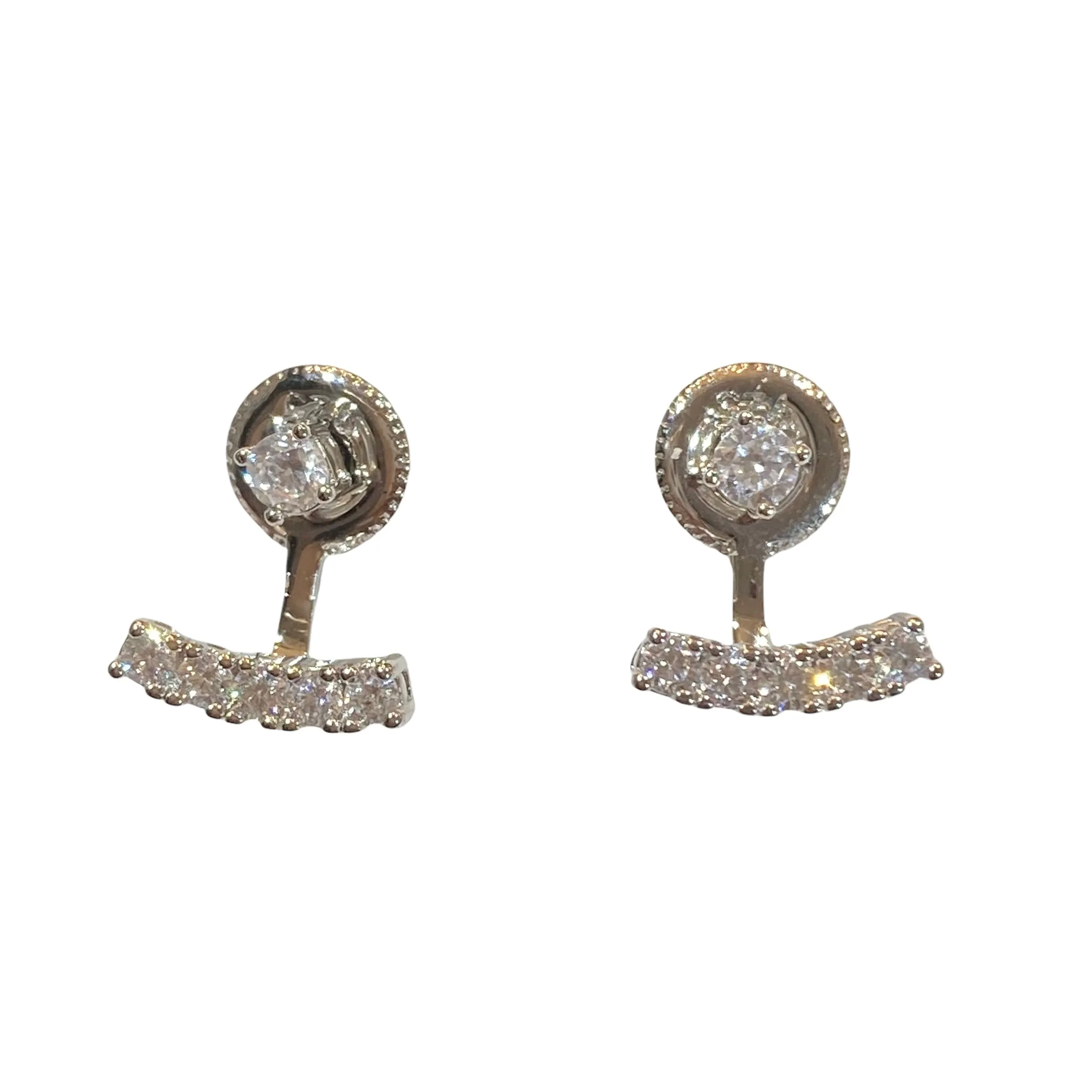 Jacklyn Mini Swing CZ Jacket Earrings