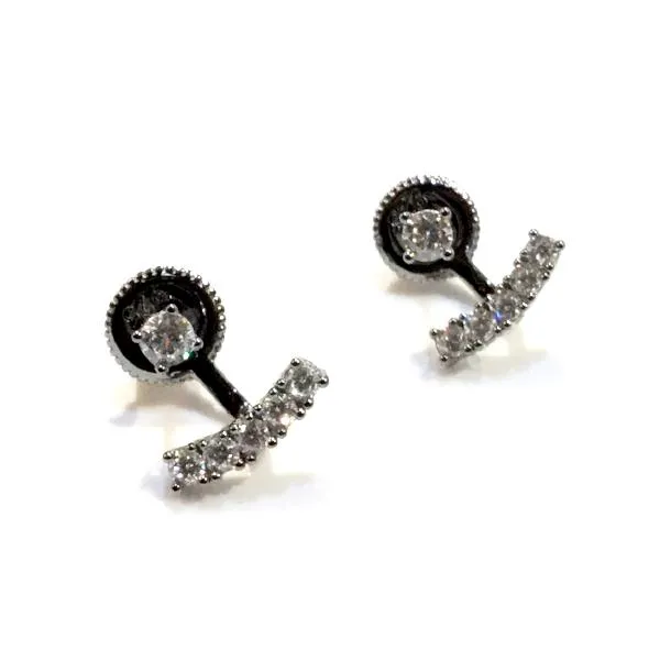 Jacklyn Mini Swing CZ Jacket Earrings