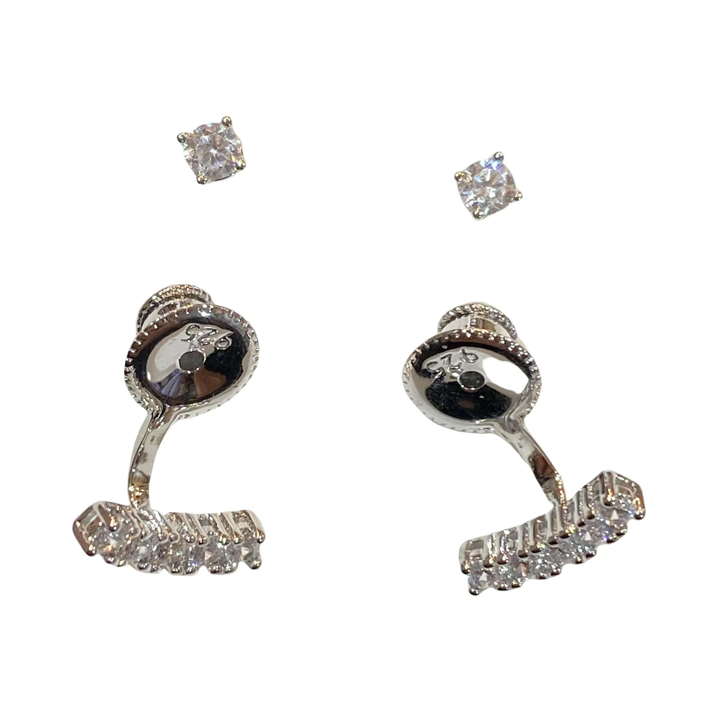 Jacklyn Mini Swing CZ Jacket Earrings