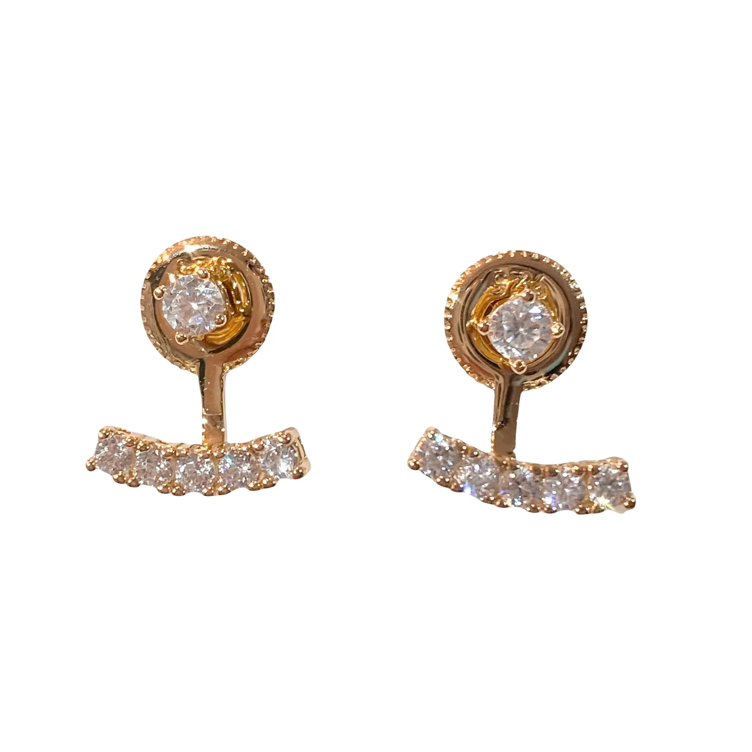 Jacklyn Mini Swing CZ Jacket Earrings