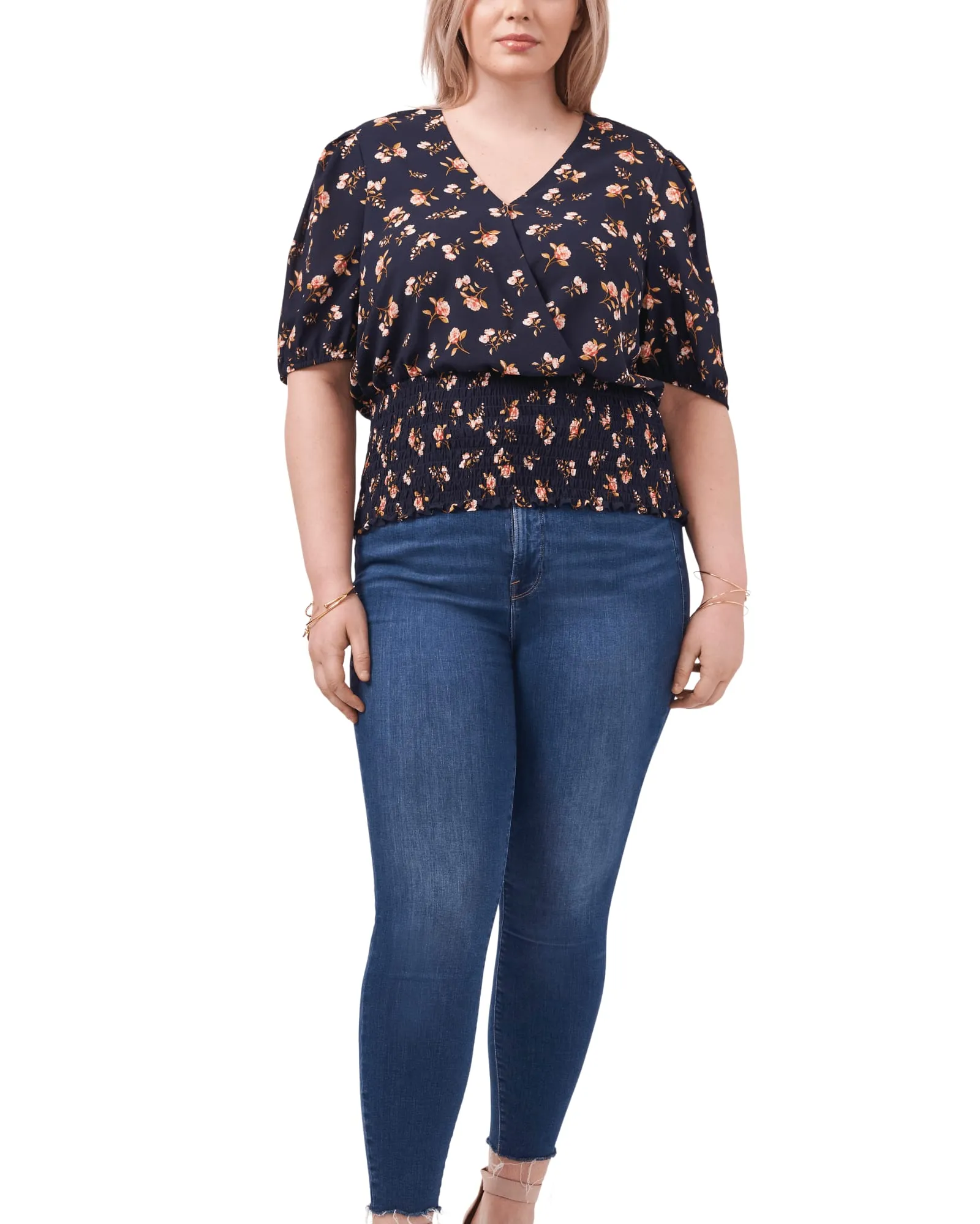 Kirsten Smocked Top | Floral Twilight Blue