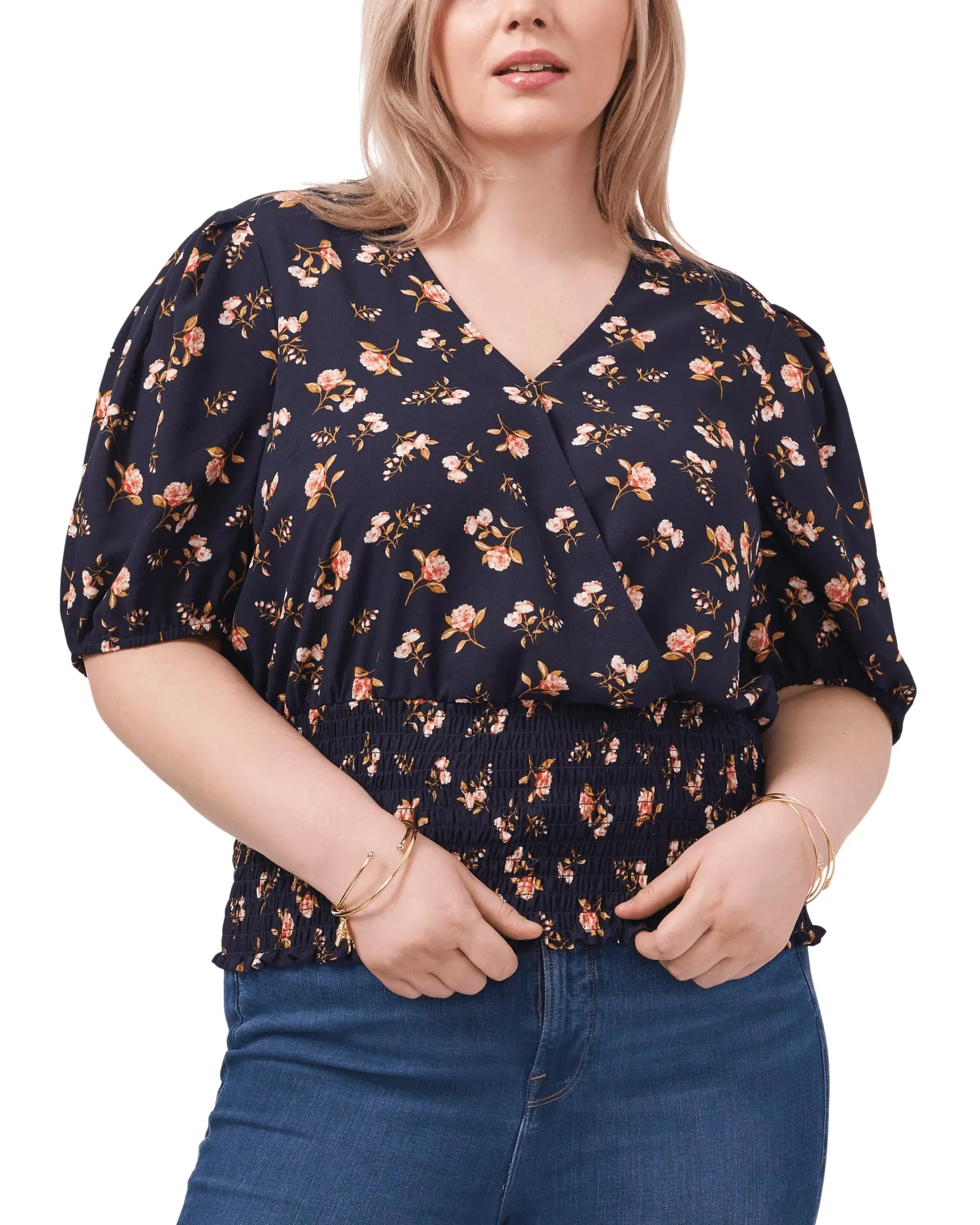 Kirsten Smocked Top | Floral Twilight Blue