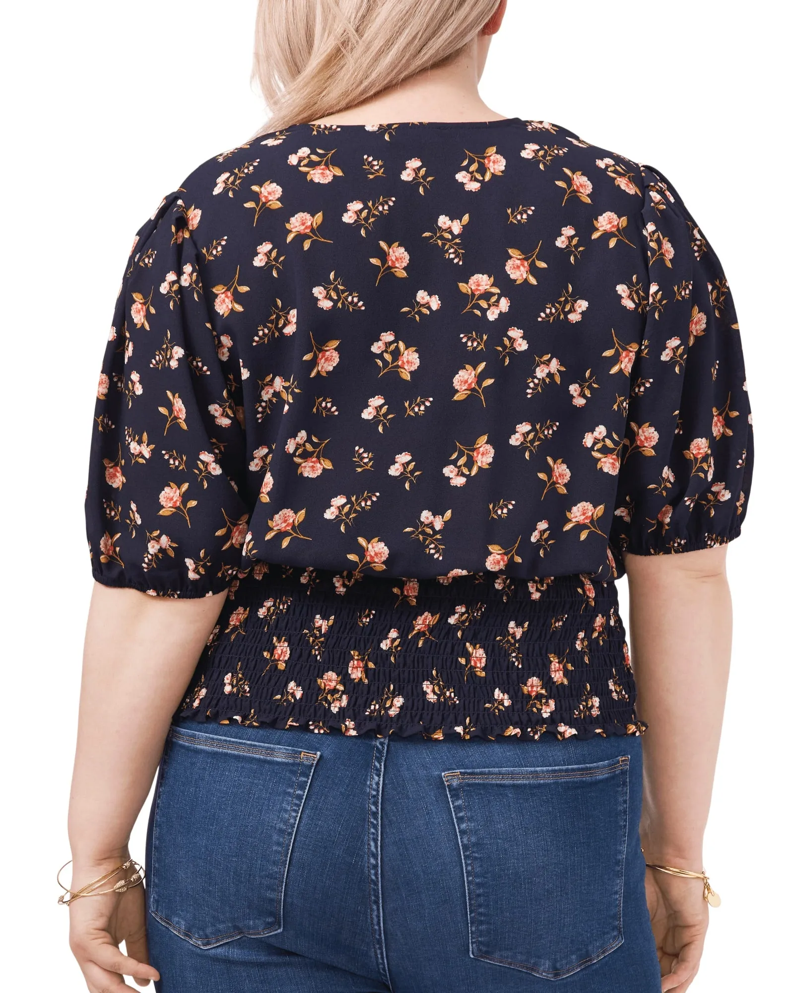 Kirsten Smocked Top | Floral Twilight Blue