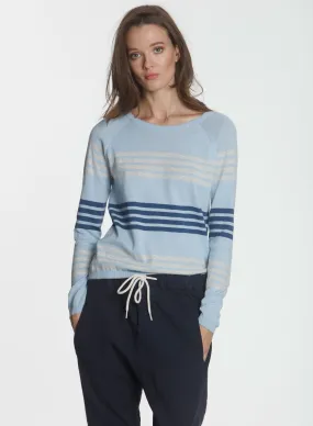 Olivia Stripe Crew - Sky