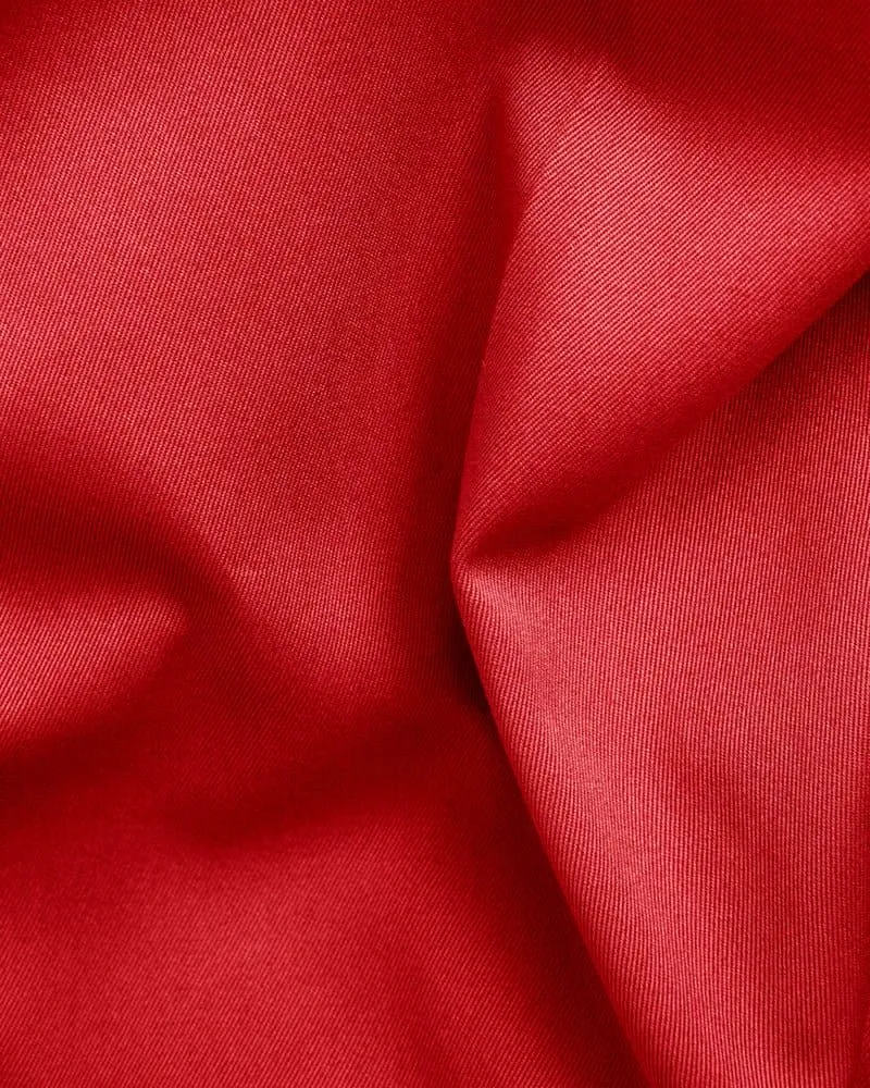 Plain Bright Red Cotton Trousers