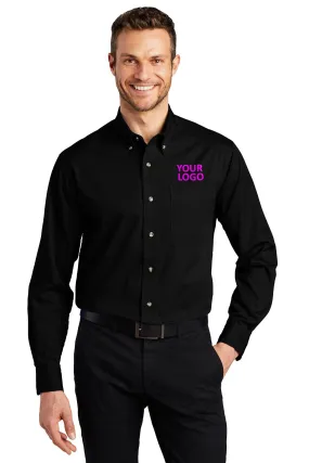 Port Authority Tall Branded Twill Shirts, Black