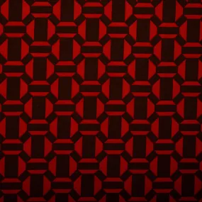 Printed Crepe - CREOLIA - Geometric - Red