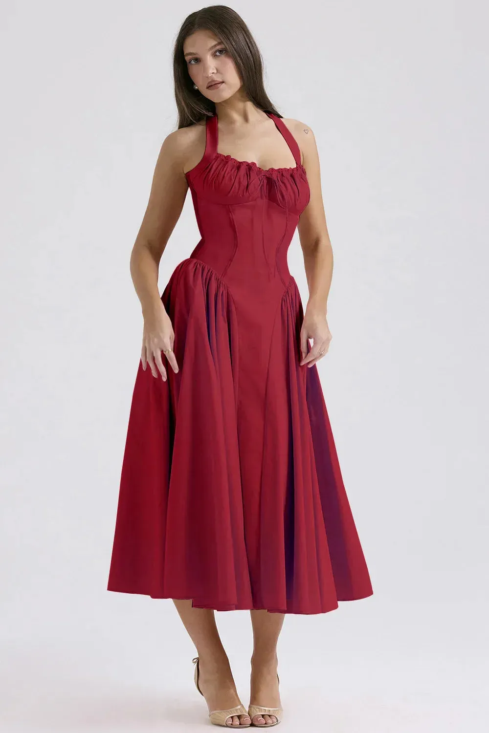 Sexy Backless Maxi 2024 Halter Floral Women Print Vintage Dress Dress