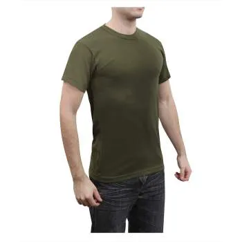Solid Color Cotton / Polyester Blend Military T-Shirt