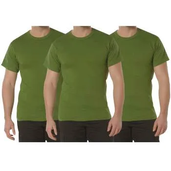 Solid Color Cotton / Polyester Blend Military T-Shirt
