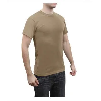Solid Color Cotton / Polyester Blend Military T-Shirt