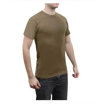 Solid Color Cotton / Polyester Blend Military T-Shirt
