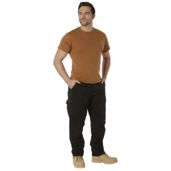 Solid Color Cotton / Polyester Blend Military T-Shirt