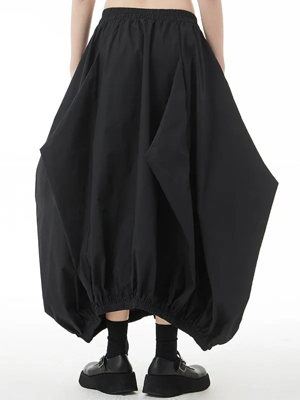 Stylish Selection Loose Elasticity Solid Color Skirts Bottoms