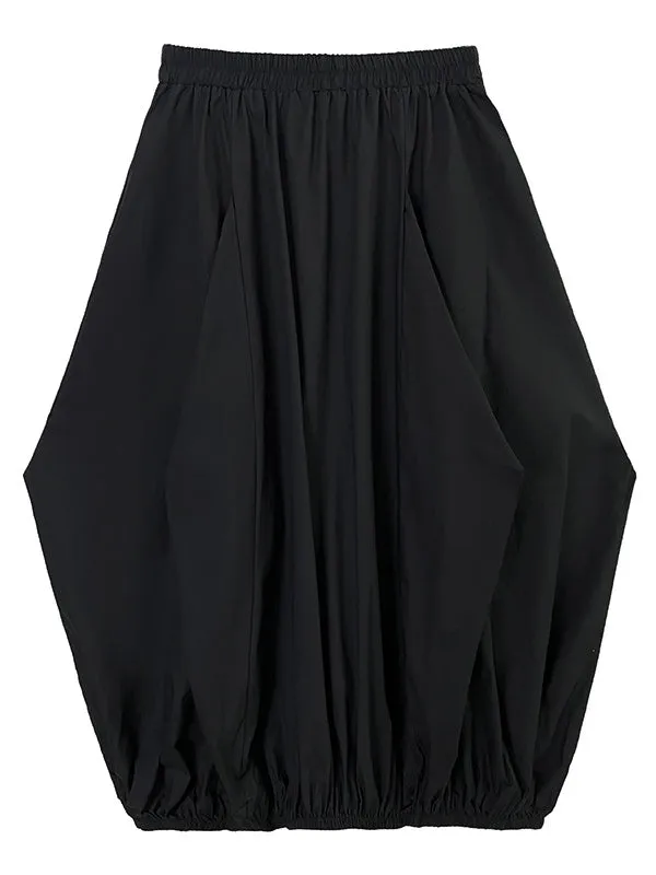 Stylish Selection Loose Elasticity Solid Color Skirts Bottoms