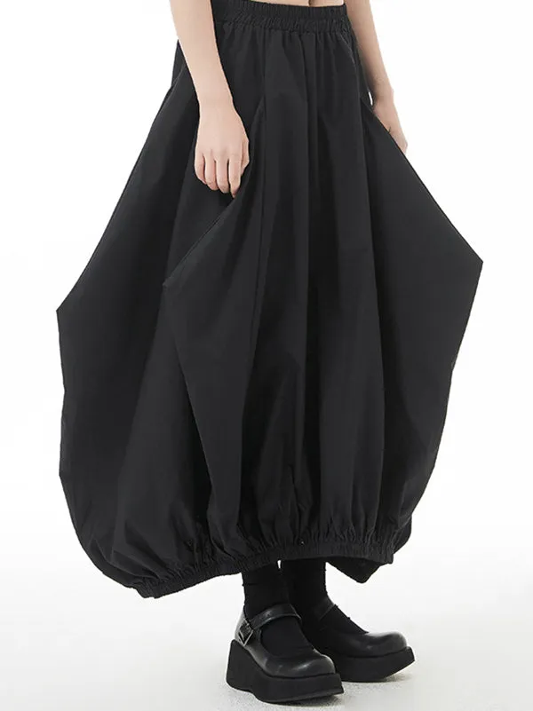 Stylish Selection Loose Elasticity Solid Color Skirts Bottoms