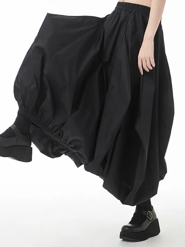 Stylish Selection Loose Elasticity Solid Color Skirts Bottoms