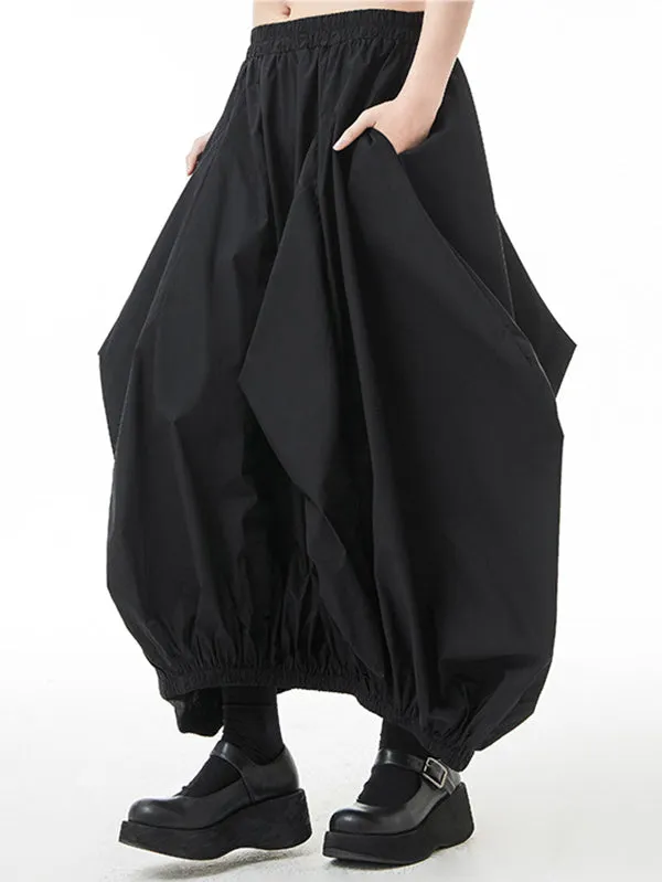 Stylish Selection Loose Elasticity Solid Color Skirts Bottoms