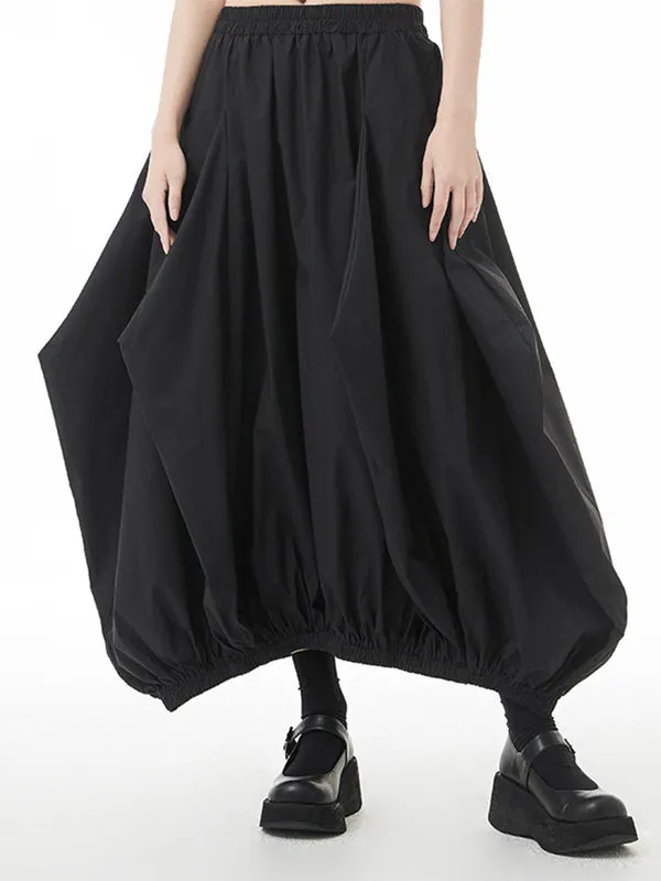 Stylish Selection Loose Elasticity Solid Color Skirts Bottoms