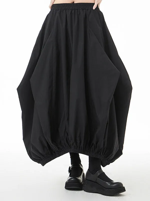 Stylish Selection Loose Elasticity Solid Color Skirts Bottoms