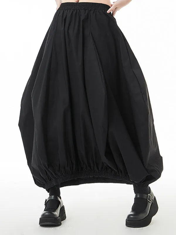 Stylish Selection Loose Elasticity Solid Color Skirts Bottoms