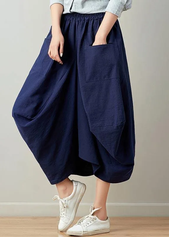 Stylish solid lantern Cotton Linen Skirts Summer