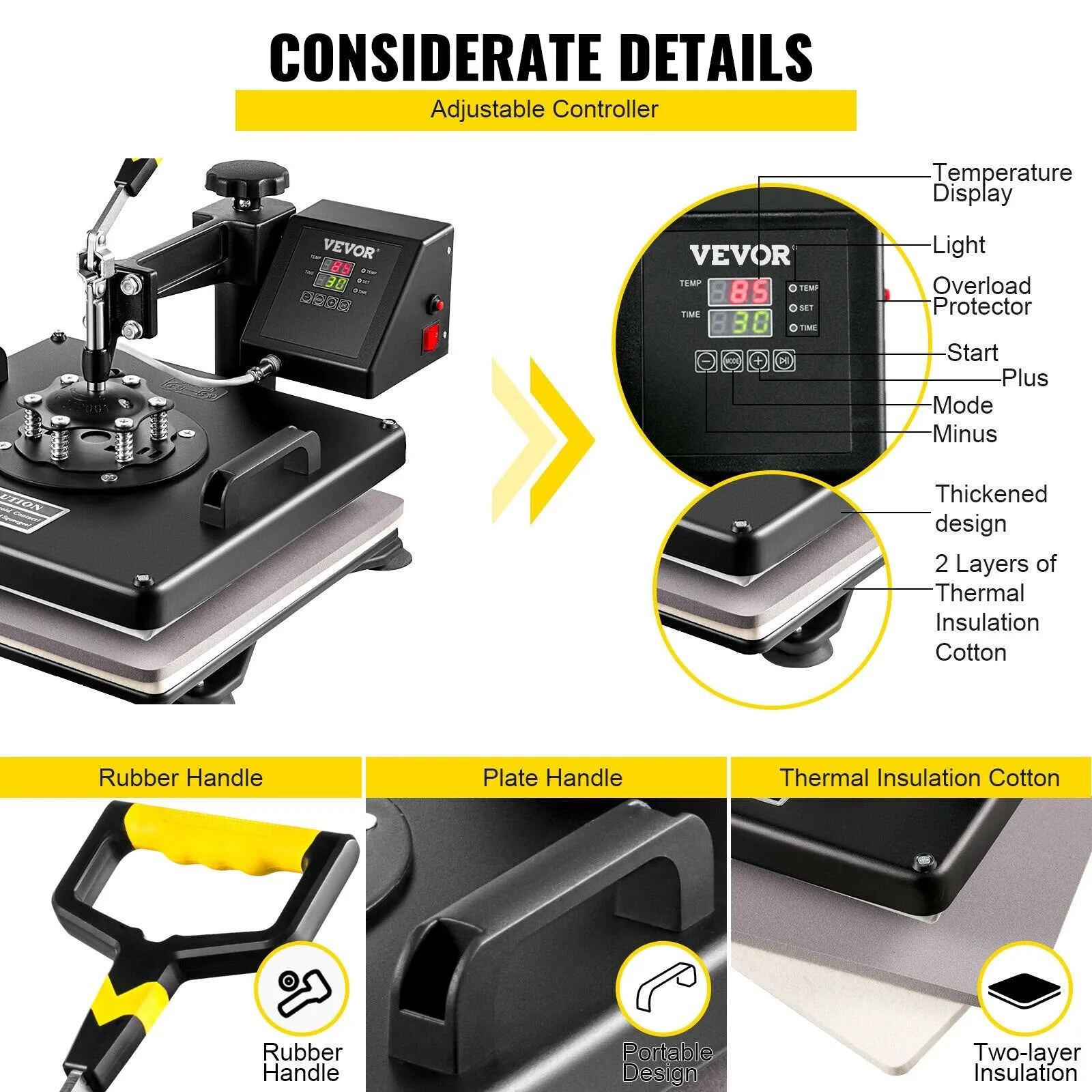 Vevor Heat Press 6-in-1 Sublimation Machine 15" x 15" with 28" Vinyl Cutter Combo New
